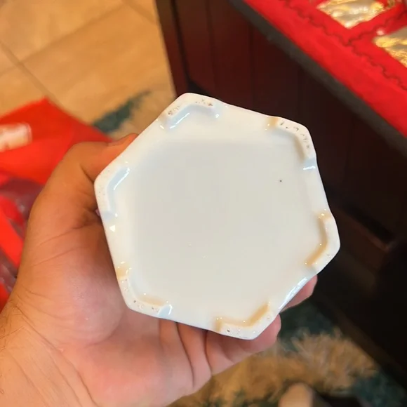 VINTAGE BLUE WHITE PINK CHERRY TREE BLOSSOM CHINESE TEAPOT WITH BRASS HANDLE set - Picture 11 of 12